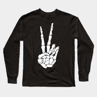 Peace sign hand skeleton Long Sleeve T-Shirt